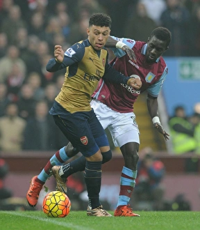 Aston Villa V Arsenal 2015-16 Prints: Arsenal's Alex Oxlade-Chamberlain vs