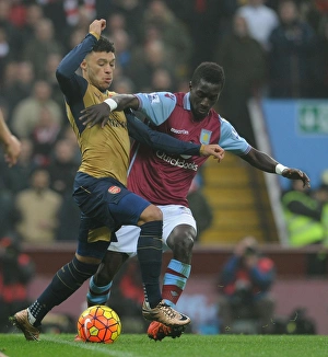 Aston Villa V Arsenal 2015-16 Prints: Arsenal's Alex Oxlade-Chamberlain vs