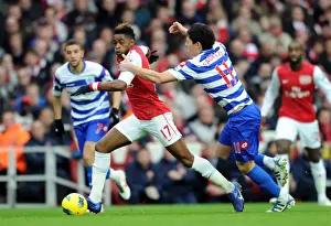 Arsenal V Queens Park Rangers 2011-12 Prints: Arsenal's Alex Song Clashes with QPR's Alejandro Faurlin during Premier League Match
