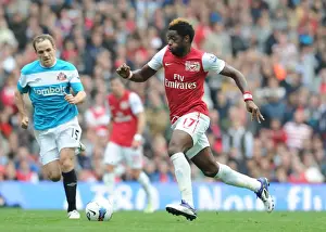 Arsenal V Sunderland 2011-12 Prints: Arsenal's Alex Song Surges Past Sunderland's David Vaughan in 2011-12 Premier League Clash