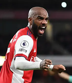Arsenal's Alexandre Lacazette in Action against Aston Villa in the 2021-22 Premier League