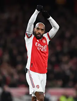 Arsenal's Alexandre Lacazette in Action against Wolverhampton Wanderers, Premier League 2021-22