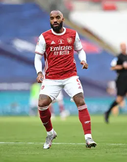 Arsenal's Alexandre Lacazette at Empty FA Cup Final Against Chelsea, 2020