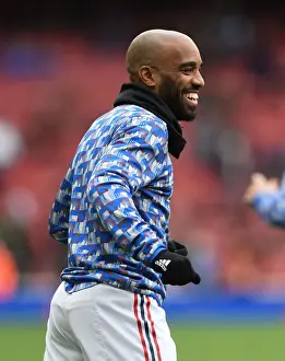 Arsenal V Leicester City 2021-22 Prints: Arsenal's Alexandre Lacazette Gears Up for Arsenal v Leicester City Premier League Clash