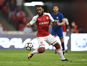 Arsenal V Chelsea - Pre Season 2017-18 Prints: Arsenal's Alexandre Lacazette Goes Head-to-Head Against Chelsea in Beijing Pre-Season Clash
