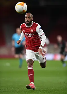 Arsenal's Alexandre Lacazette in UEFA Europa League Quarterfinal vs Slavia Praha at Emirates Stadium (Behind Closed Doors)