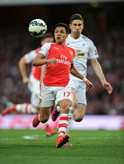 Arsenal Swansea City 2014/15 Prints: Arsenal's Alexis Sanchez in Action: Arsenal vs. Swansea City (Premier League 2014/15)
