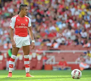 Arsenal V AS Monaco 2014-15 Prints: Arsenal's Alexis Sanchez in Action: Arsenal vs AS Monaco, Emirates Cup 2014