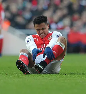 Arsenal V Burnley 2016-17 Prints: Arsenal's Alexis Sanchez in Action Against Burnley - Premier League 2016-17