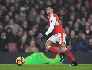 Arsenal V Watford 2016-17 Prints: Arsenal's Alexis Sanchez in Action against Watford, Premier League 2016-17