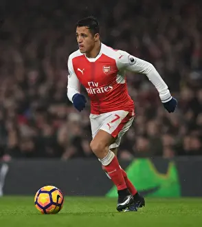 Arsenal V Watford 2016-17 Prints: Arsenal's Alexis Sanchez in Action Against Watford - Premier League 2016-17