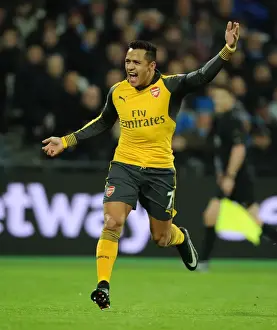 West Ham United V Arsenal 2016-17 Prints: Arsenal's Alexis Sanchez in Action against West Ham United (2016-17)