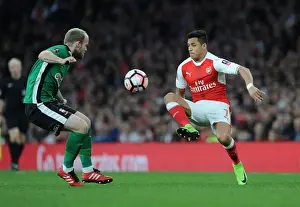 Arsenal V Lincoln City 2016-17 Prints: Arsenal's Alexis Sanchez Clashes with Lincoln City's Bradley Wood in FA Cup Quarter-Final