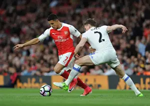 Arsenal V Sunderland 2016-17 Prints: Arsenal's Alexis Sanchez Clashes with Sunderland's Billy Jones in Premier League Showdown