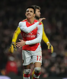 Arsenal V Middlesbrough - FA Cup 2014-15 Prints: Arsenal's Alexis Sanchez in FA Cup Fifth Round Clash Against Middlesbrough