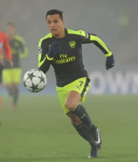 FC Basel V Arsenal 2016-17 Prints: Arsenal's Alexis Sanchez Faces Off Against FC Basel in 2016-17 UEFA Champions League
