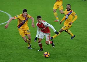 Arsenal's Alexis Sanchez Faces Off Against Martin Kelly and Jason Puncheon of Crystal Palace (2016-17)