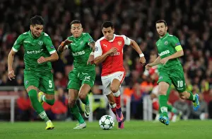 Arsenal V PFC Ludogorets Razgrad 2016-17 Prints: Arsenal's Alexis Sanchez Goes Head-to-Head with Ludogorets in Champions League Showdown