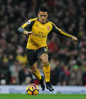 Manchester City V Arsenal 2016-17 Prints: Arsenal's Alexis Sanchez Goes Head-to-Head with Manchester City in Premier League Clash (December 2016)