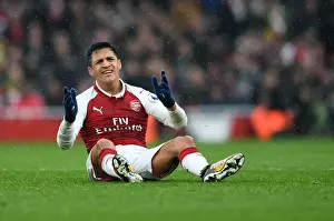 Arsenal V Tottenham Hotspur 2017-18 Prints: Arsenal's Alexis Sanchez Goes Head-to-Head Against Tottenham in the Premier League