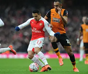 Arsenal V Hull City - FA Cup 2015-16 Prints: Arsenal's Alexis Sanchez Outruns Hull Defender in FA Cup Showdown