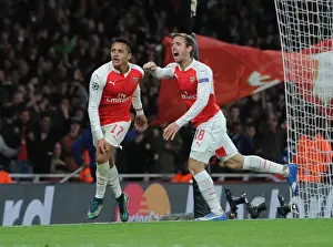 Arsenal V Dinamo Zagreb 2015-16 Prints: Arsenal's Alexis Sanchez Scores Brace: Arsenal FC Wins against Dinamo Zagreb in UEFA Champions League