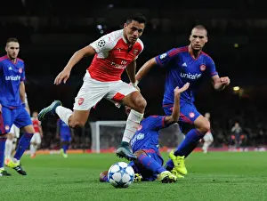 Arsenal V Olympiacos 2015/16 Prints: Arsenal's Alexis Sanchez vs