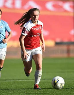 Arsenal V Manchester City - Continental Cup Final 2019 Prints: Arsenal's Amelia Hazard Faces Off Against Manchester City in FA WSL Continental Cup Final