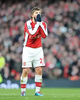 Arsenal V Manchester United 2009-10 Prints: Arsenal's Andrey Arshavin Faces Manchester United in Arsenal 1:3 Premier League Defeat