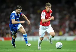 Arsenal V Olympiacos 2011-12 Prints: Arsenal's Andrey Arshavin Scores Against Olympiacos Vassilis Torossidis: Arsenal FC 2-1 Olympiacos