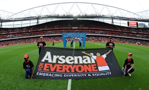 Arsenal V Hull City 2014-15 Prints: Arsenal's Arsenal for Everyone Flag Waves Before Arsenal vs. Hull City, 2014-15