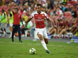 Arsenal's Aubameyang in Action Against Atletico Madrid, International Champions Cup 2018