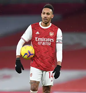 Arsenal's Aubameyang in Action against Leeds United in the Premier League