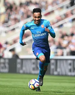 Newcastle United V Arsenal 2017-18 Prints: Arsenal's Aubameyang in Action: Newcastle United vs Arsenal, Premier League 2017-18