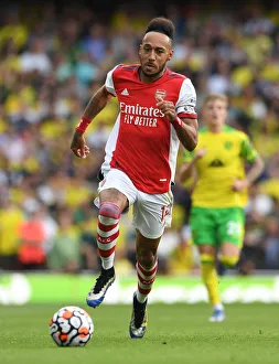 Arsenal V Norwich City 2021-22 Prints: Arsenal's Aubameyang in Action against Norwich City (2021-22)