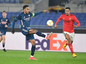 SL Benfica V Arsenal 2020-21 Prints: Arsenal's Aubameyang in Action against SL Benfica in UEFA Europa League