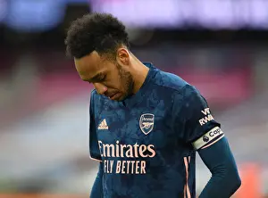 Arsenal's Aubameyang in Action against West Ham United - Premier League 2020-21