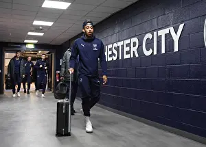 Manchester City V Arsenal 2018-19 Prints: Arsenal's Aubameyang Arrives at Etihad Stadium Ahead of Manchester City Clash (Premier League 2018-19)