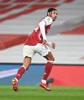 Arsenal's Aubameyang Battles Liverpool in Empty Emirates Stadium - Premier League 2021