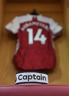 Arsenal's Aubameyang Captains Emirates Stadium in Empty Arsenal v Sheffield United Match, 2020-21