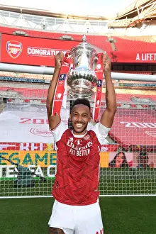 Arsenal V Chelsea FA Cup Final 2020 Prints: Arsenal's Aubameyang Celebrates FA Cup Victory Over Chelsea in Empty Wembley Amidst Coronavirus Pandemic