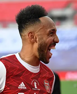 Arsenal's Aubameyang Celebrates Solo FA Cup Victory at Empty Wembley Stadium