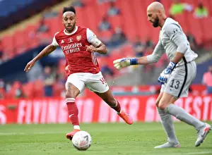 Arsenal's Aubameyang Clashes with Chelsea's Caballero in Empty FA Cup Final