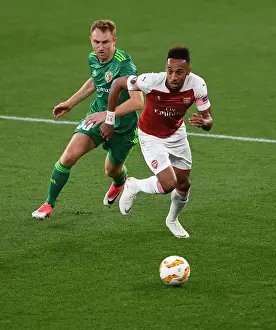 Arsenal V FC Vorskla Poltava 2018_19 Prints: Arsenal's Aubameyang Clashes with Vorskla's Kobakhidze in Europa League Clash