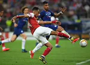 Arsenal V Chelsea Europa League Cup Final 2019 Prints: Arsenal's Aubameyang in Europa League Final Showdown against Chelsea