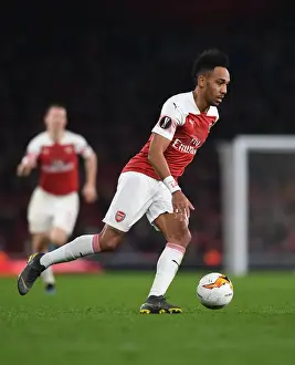 Arsenal V BATE Borisov 2018-19 Prints: Arsenal's Aubameyang: Europa League Hero against BATE Borisov