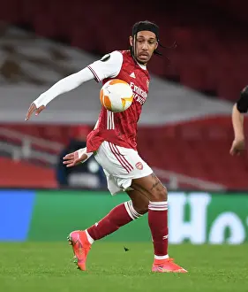 Arsenal V Slavia Prague 2020-21 Prints: Arsenal's Aubameyang in Europa League Quarterfinal vs Slavia Praha (Behind Closed Doors)
