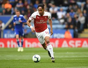 Leicester City V Arsenal 2018-19 Prints: Arsenal's Aubameyang Faces Off Against Leicester in Premier League Clash