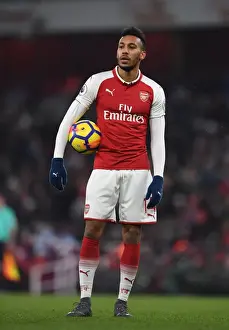 Arsenal V Manchester City 2017-18 Prints: Arsenal's Aubameyang Faces Off Against Manchester City: Premier League Showdown