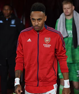 Images Dated 23rd October 2021: Arsenal's Aubameyang Gears Up for Aston Villa Clash in Premier League